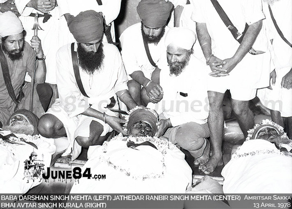 Baba Darshan Singh Mehta (left) Jathedar Ranbir Singh Mehta (Center) Bhai Avtar Singh Kurala (right) (2) copy